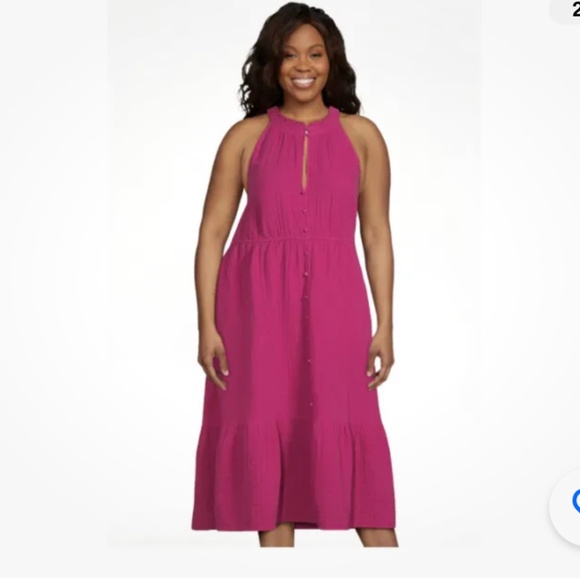 Time and Tru Women’s Berry Sleeveless Tiered Midi Dress XXL/20 NEW - Picture 2 of 10